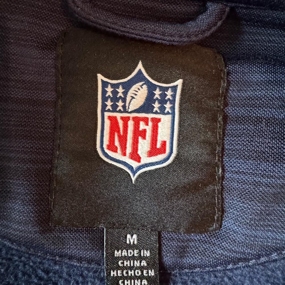 NFL Mens Cowboys Full Zip Jacket Size Medium Hooded Football Sports Blue Grey - Picture 4 of 7